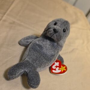 Ty Plush Gray Seal Toy